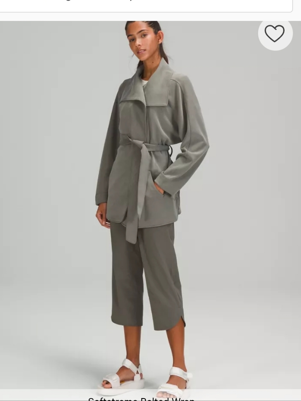 Lululemon Softstreme Belted Wrap Jacket Charcoal Gray Black XS